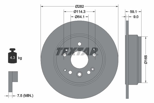 TEXTAR 92261703 Brake Disc