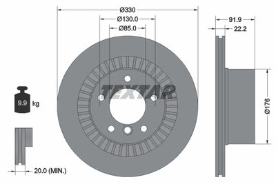 Brake Disc TEXTAR 92261903