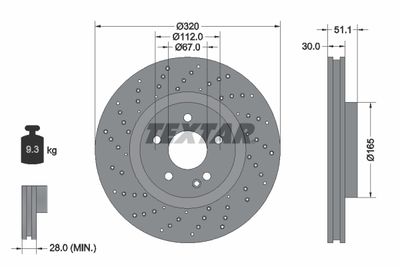 Brake Disc TEXTAR 92262105