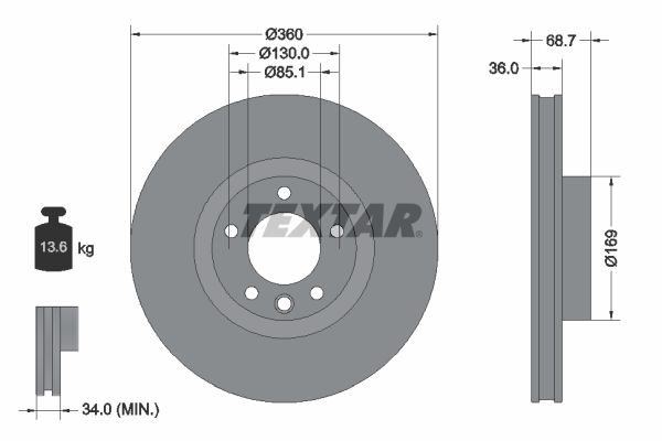TEXTAR 92262705 Brake Disc