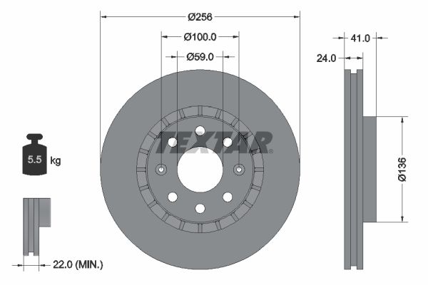 TEXTAR 92263303 Brake Disc