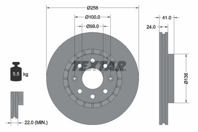 Brake Disc TEXTAR 92263303