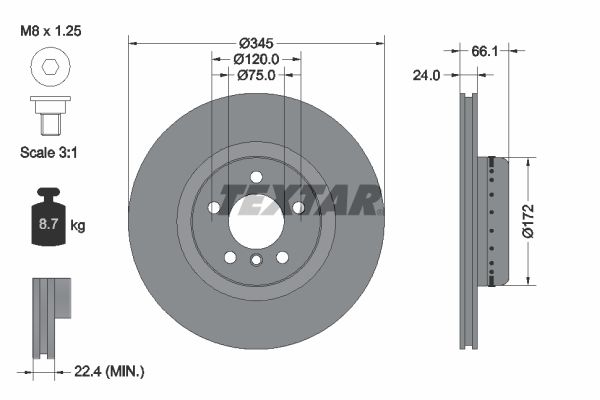 TEXTAR 92265125 Brake Disc