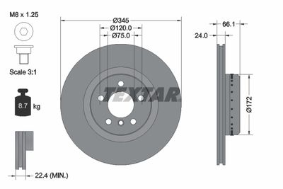 Brake Disc TEXTAR 92265125