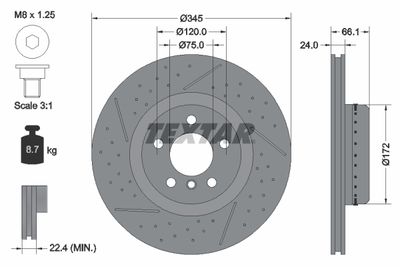 Brake Disc TEXTAR 92265225