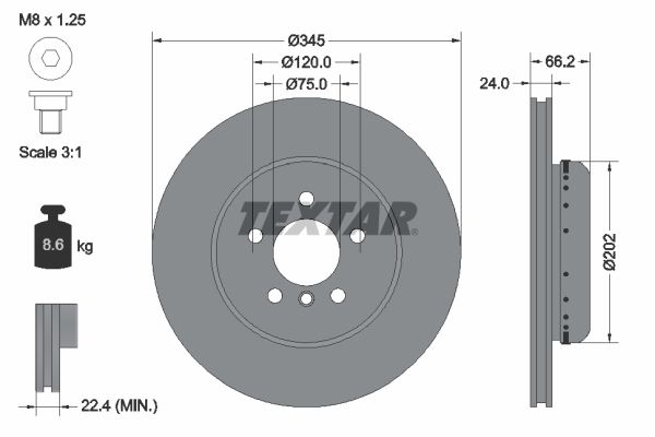 TEXTAR 92265625 Brake Disc