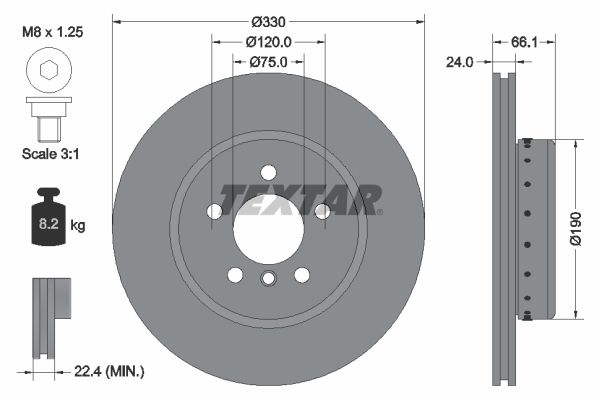 TEXTAR 92265825 Brake Disc