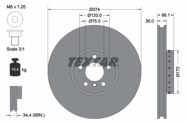 TEXTAR 92266325 Brake Disc