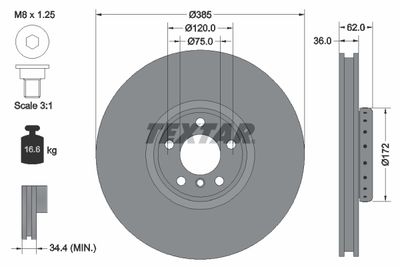 Brake Disc TEXTAR 92266425