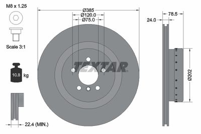 Brake Disc TEXTAR 92266625