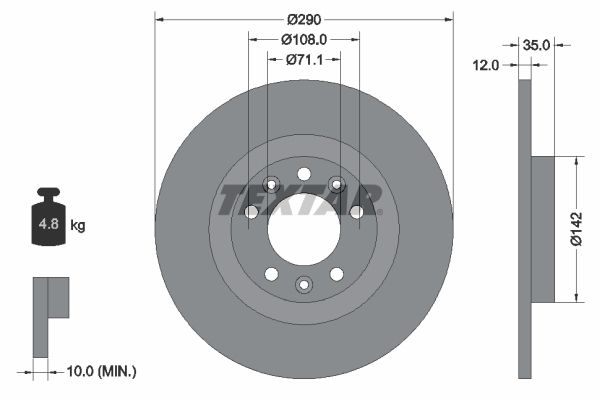 TEXTAR 92267303 Brake Disc