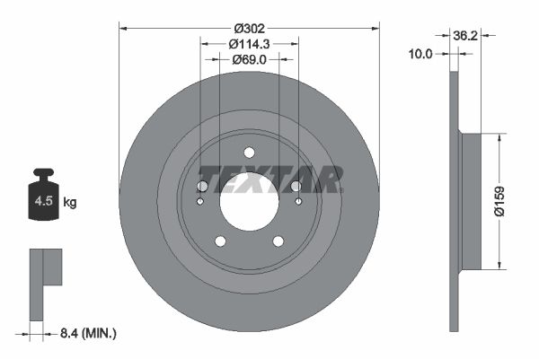 TEXTAR 92267403 Brake Disc