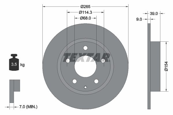 TEXTAR 92267703 Brake Disc
