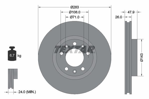 TEXTAR 92267903 Brake Disc