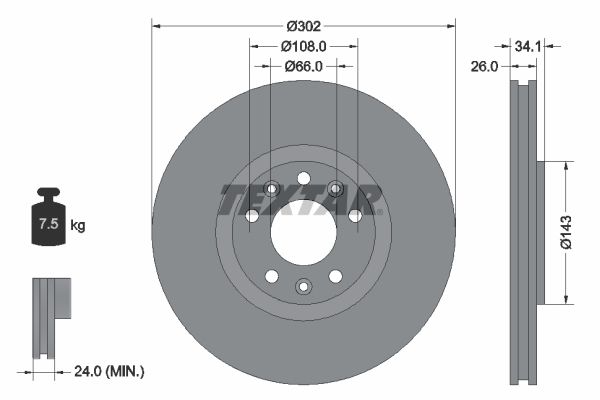 TEXTAR 92268103 Brake Disc