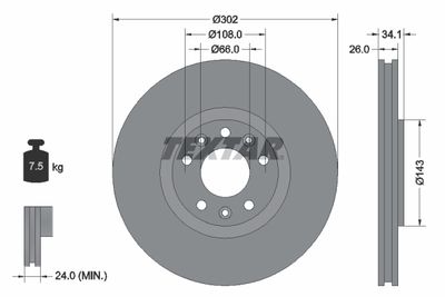 Brake Disc TEXTAR 92268103