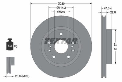 Brake Disc TEXTAR 92268303