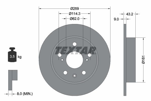 TEXTAR 92268403 Brake Disc