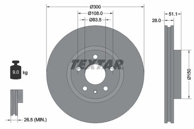 Brake Disc TEXTAR 92268605