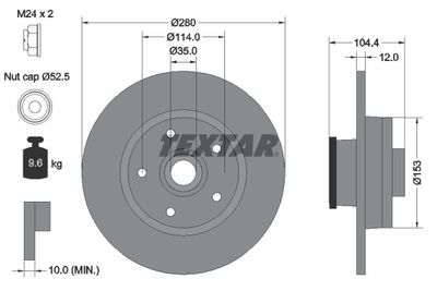 Brake Disc TEXTAR 92268903