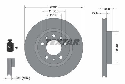 Brake Disc TEXTAR 92269003