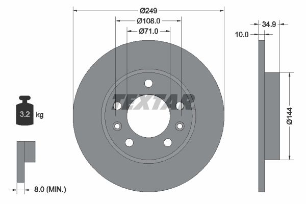 TEXTAR 92269103 Brake Disc