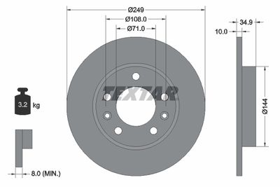 Brake Disc TEXTAR 92269103