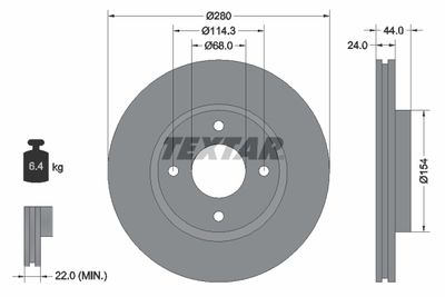 Brake Disc TEXTAR 92269203