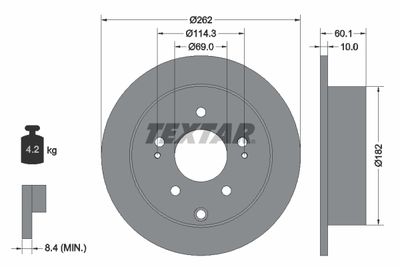 Brake Disc TEXTAR 92269403