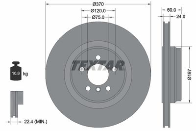 Brake Disc TEXTAR 92270003