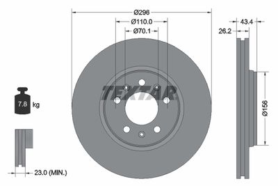 Brake Disc TEXTAR 92270605