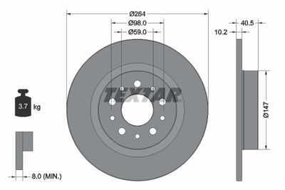 Brake Disc TEXTAR 92271703