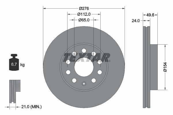 TEXTAR 92271905 Brake Disc