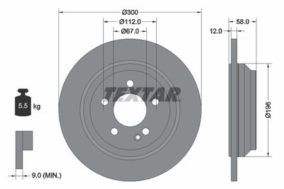 Brake Disc TEXTAR 92272703