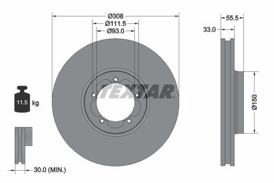Brake Disc TEXTAR 92273003