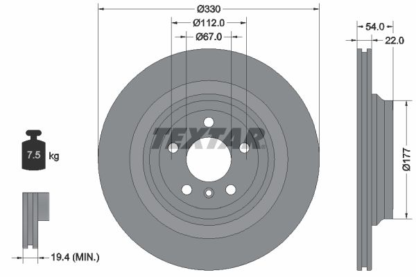 TEXTAR 92273505 Brake Disc