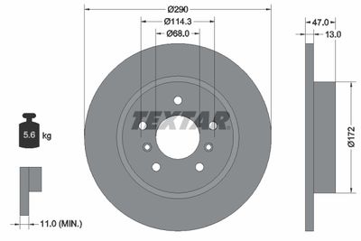 Brake Disc TEXTAR 92274003