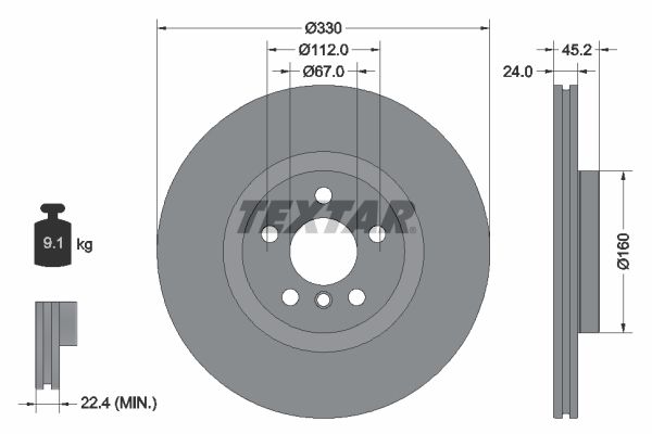 TEXTAR 92274405 Brake Disc