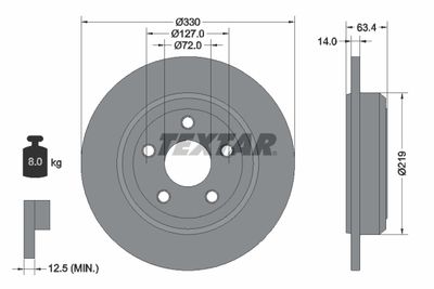 Brake Disc TEXTAR 92274703