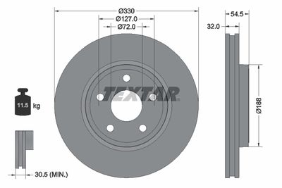 Brake Disc TEXTAR 92274803