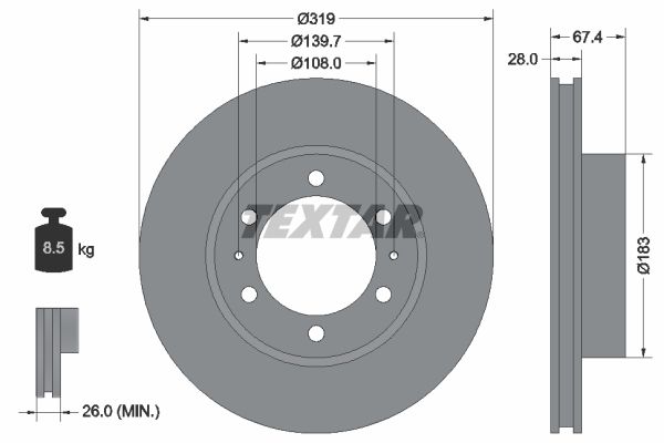 TEXTAR 92274903 Brake Disc