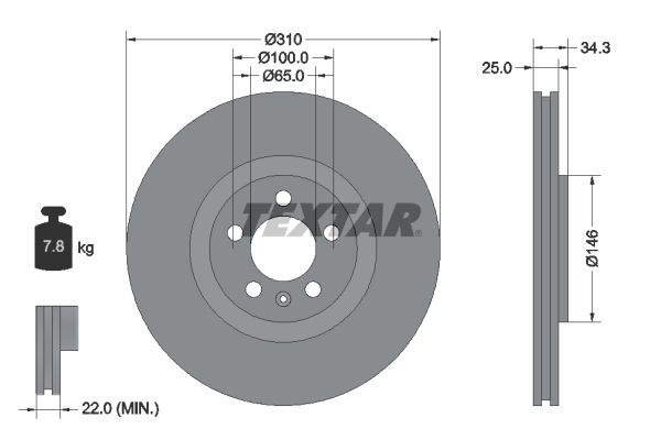 TEXTAR 92275905 Brake Disc