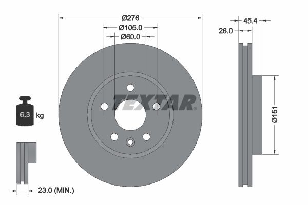 TEXTAR 92277103 Brake Disc