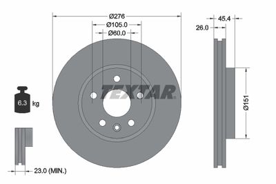 Brake Disc TEXTAR 92277103