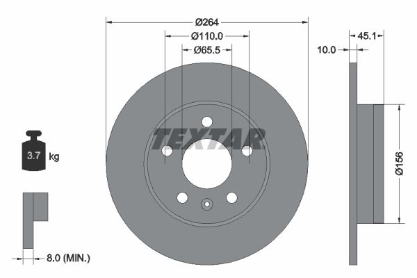 TEXTAR 92277303 Brake Disc
