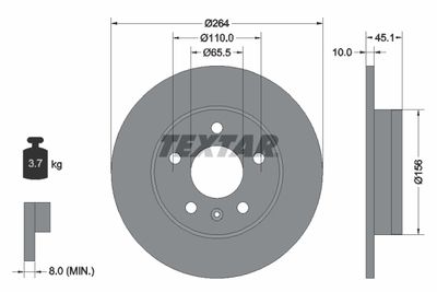 Brake Disc TEXTAR 92277303