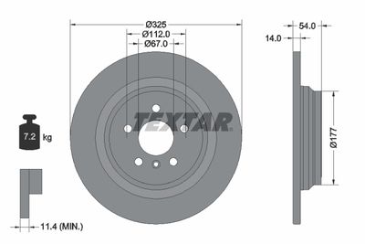 Brake Disc TEXTAR 92277405