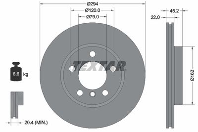 Brake Disc TEXTAR 92277805