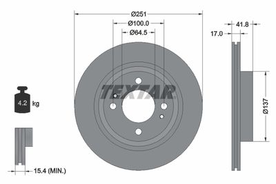 Brake Disc TEXTAR 92278003