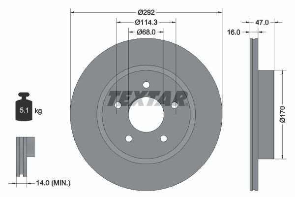 TEXTAR 92278103 Brake Disc